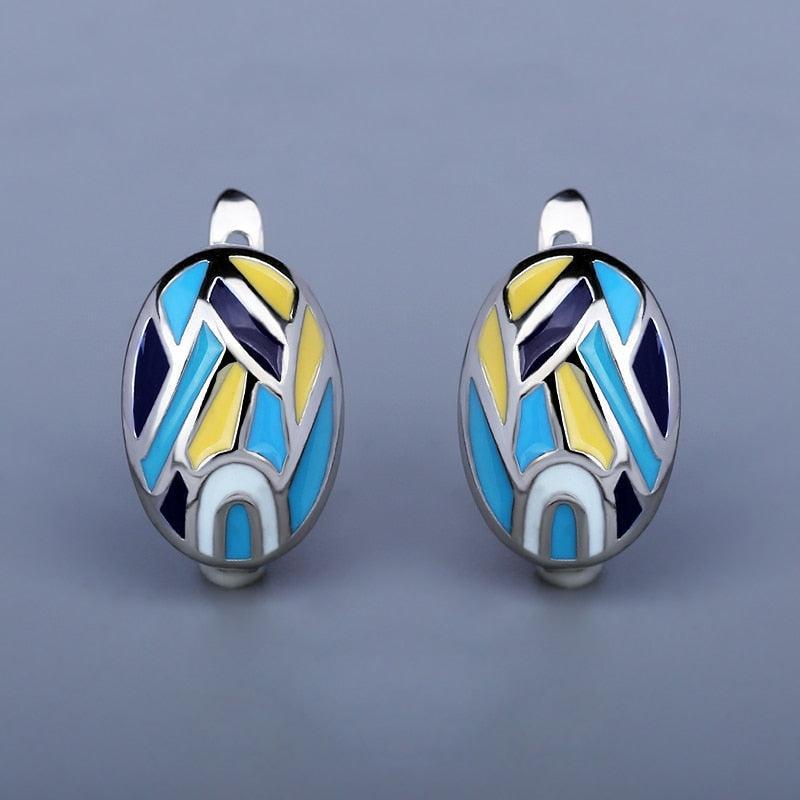 Classic Irregular Colorful Enamel Simple Drop Fashion Earrings - The Jewellery Supermarket