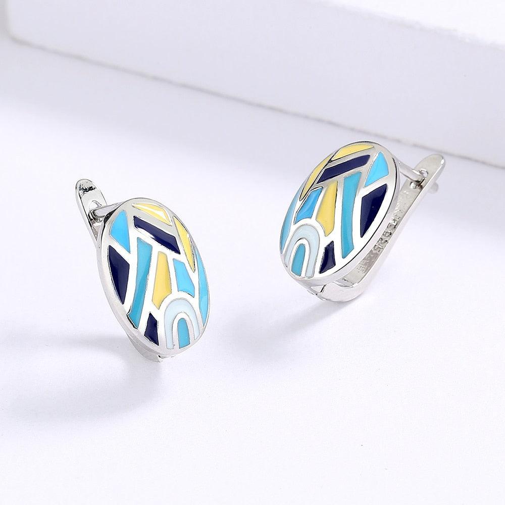Classic Irregular Colorful Enamel Simple Drop Fashion Earrings - The Jewellery Supermarket