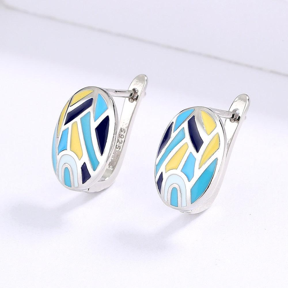 Classic Irregular Colorful Enamel Simple Drop Fashion Earrings - The Jewellery Supermarket