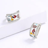 Fashion Creative Magpie Shape Fashion Color Handmade Enamel Earrings - The Jewellery Supermarket