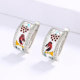 Fashion Creative Magpie Shape Fashion Color Handmade Enamel Earrings - The Jewellery Supermarket
