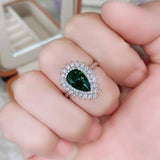 *NEW* Luxury Bright Green Pear-shaped Crystal Noble Lady Vintage Style Women's Rings - The Jewellery Supermarket