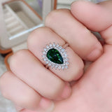 *NEW* Luxury Bright Green Pear-shaped Crystal Noble Lady Vintage Style Women's Rings - The Jewellery Supermarket