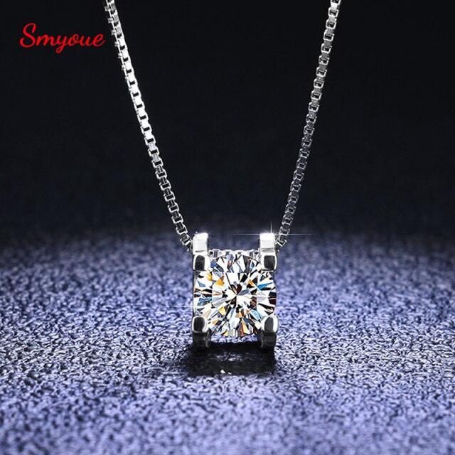 Classic Trend 1 and 2 Carat Test Passed Brilliant Moissanite Diamond Pendant - The Jewellery Supermarket