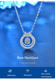 Striking 0.5 Carat Moissanite Diamond Double-layer Bowknot Pendant Necklace - The Jewellery Supermarket