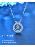 Striking 0.5 Carat Moissanite Diamond Double-layer Bowknot Pendant Necklace - The Jewellery Supermarket