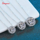 Fabulous 0.3-2.0CT Round Cut Halo Brilliant Moissanite Diamonds Necklace - The Jewellery Supermarket