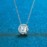 Fabulous 0.3-2.0CT Round Cut Halo Brilliant Moissanite Diamonds Necklace - The Jewellery Supermarket