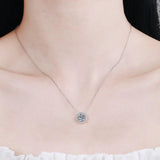 Fabulous 0.3-2.0CT Round Cut Halo Brilliant Moissanite Diamonds Necklace - The Jewellery Supermarket