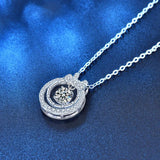 Striking 0.5 Carat Moissanite Diamond Double-layer Bowknot Pendant Necklace - The Jewellery Supermarket
