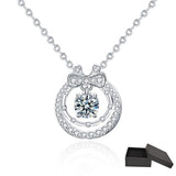 Striking 0.5 Carat Moissanite Diamond Double-layer Bowknot Pendant Necklace - The Jewellery Supermarket