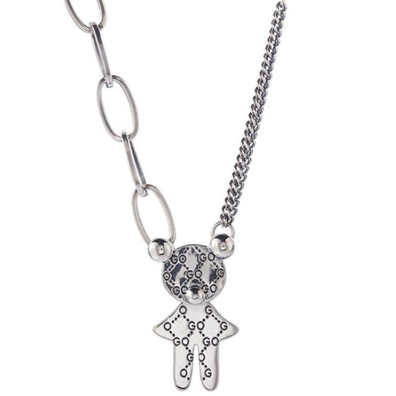 Best Gift ideas - New Trend Creative Design Chain Alphabet Bear Couples Necklace - The Jewellery Supermarket