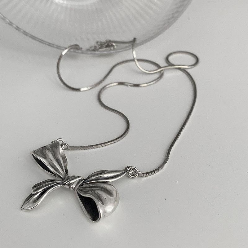 Best Gift Ideas - Elegant Vintage Creative Sweet Big Bowknot Clavicle Chain Necklace - The Jewellery Supermarket