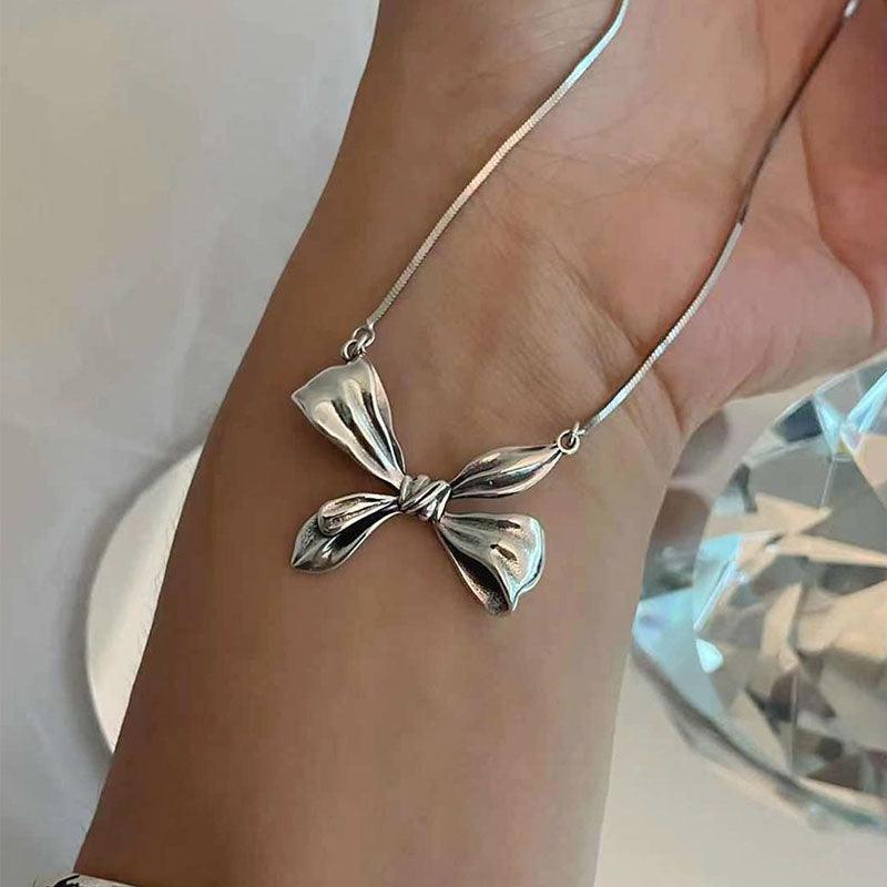 Best Gift Ideas - Elegant Vintage Creative Sweet Big Bowknot Clavicle Chain Necklace - The Jewellery Supermarket