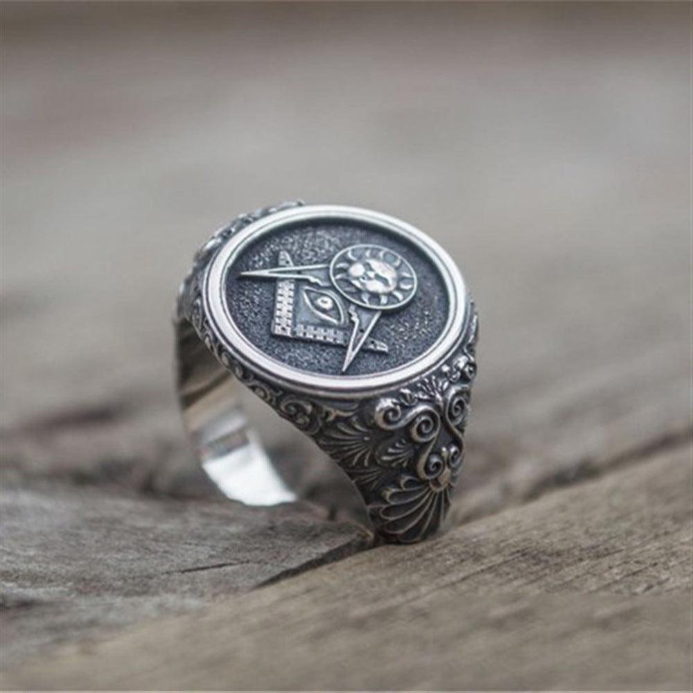 Best Gifts - Vintage Men's Templar Masonic Signet Ring - The Jewellery Supermarket