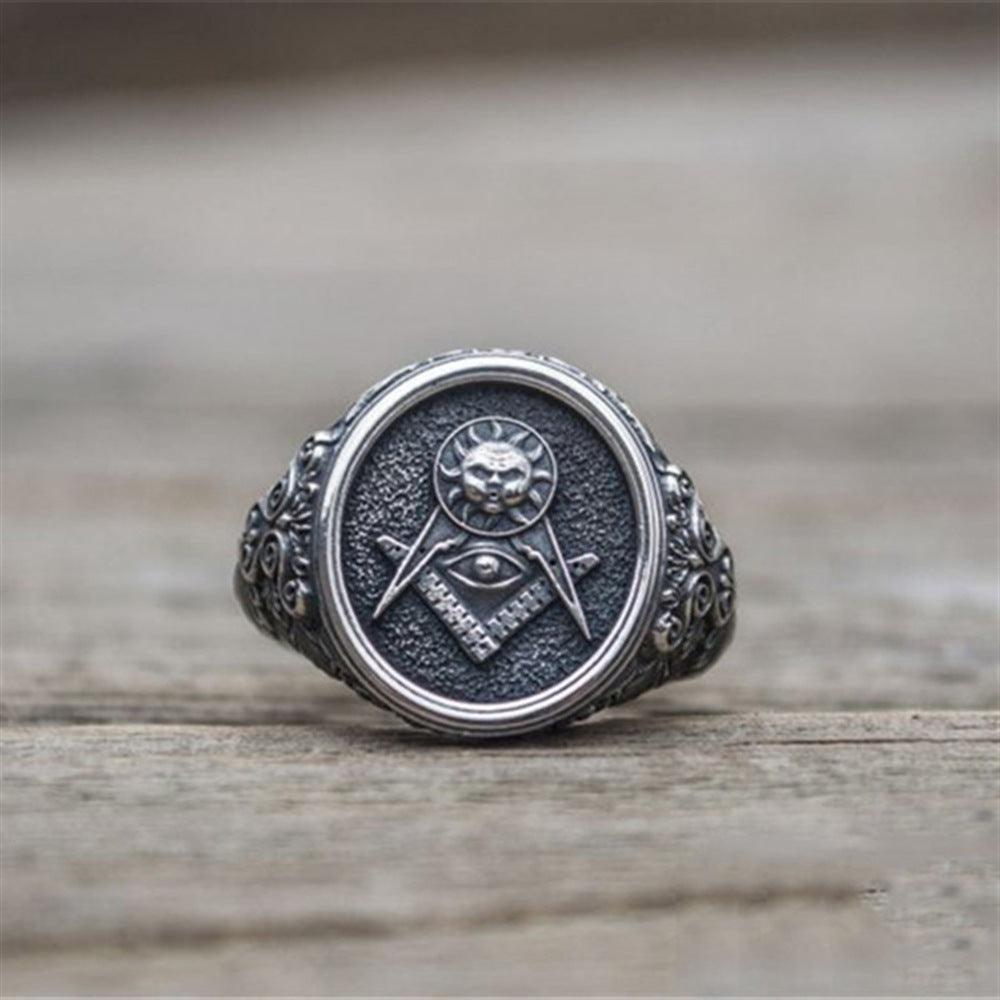 Best Gifts - Vintage Men's Templar Masonic Signet Ring - The Jewellery Supermarket