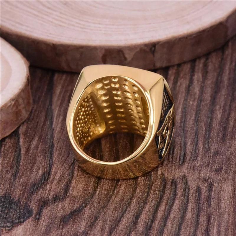 Creativity Design Freemason Illuminati Triangle Masonic Stainless Steel Men's Rings - The Jewellery Supermarket