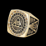 Creativity Design Freemason Illuminati Triangle Masonic Stainless Steel Men's Rings - The Jewellery Supermarket
