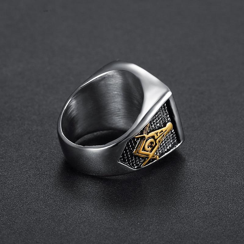 ideal Gifts - Fashion Stainless Steel Masonic Signet Rings - The Jewellery Supermarket