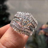 *NEW* Fashion Brilliant High Quality AAA+ Cubic Zirconia Diamonds Luxury Modern Design 3Pcs Set of Rings - The Jewellery Supermarket