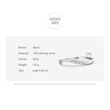 *NEW* Simple Wavy Line Design AAAA Simulated Diamonds Sterling Silver Fine Ring - The Jewellery Supermarket