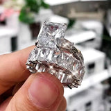 *NEW* Luxury Square AAA+ Cubic Zirconia Diamond Set Promise Engagement Rings - The Jewellery Supermarket