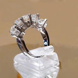 *NEW* Brilliant Trendy 5 Round High Quality AAA+ Cubic Zirconia Diamonds Design Ring - The Jewellery Supermarket