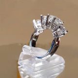 *NEW* Brilliant Trendy 5 Round High Quality AAA+ Cubic Zirconia Diamonds Design Ring - The Jewellery Supermarket