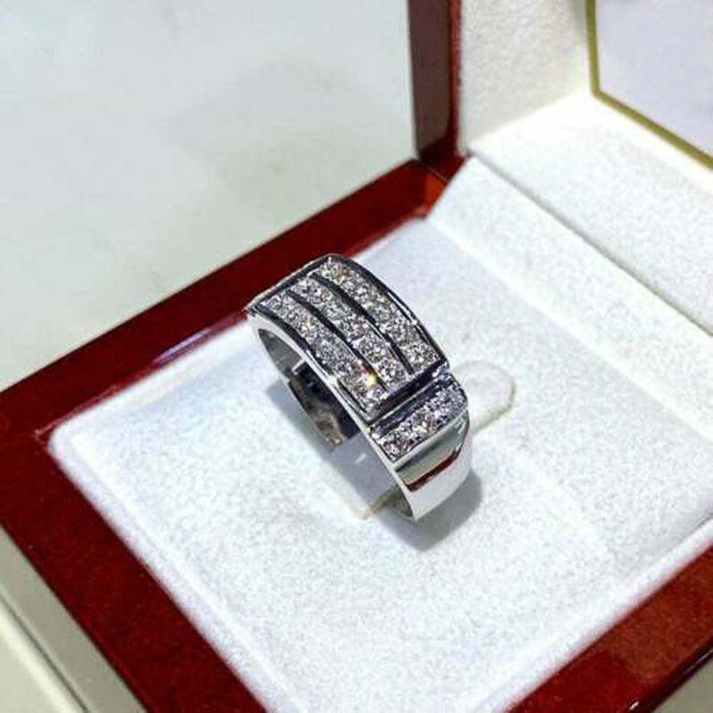 *NEW* Luxury Silver Colour Full Brilliant High Quality AAA+ Cubic Zirconia Diamonds Ring - The Jewellery Supermarket