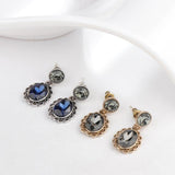 2 Color Fashion New Crystal Flower Drop Gold Color Earrings