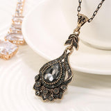 2021 New Luxury Grey Crystal Antique Gold Color Vintage Drop Earrings - The Jewellery Supermarket