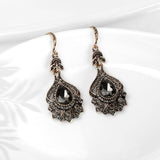 2021 New Luxury Grey Crystal Antique Gold Color Vintage Drop Earrings - The Jewellery Supermarket