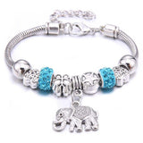 6-colors Crystal Beads Elephant beading Charm Bracelet & Bangles Jewelry - The Jewellery Supermarket