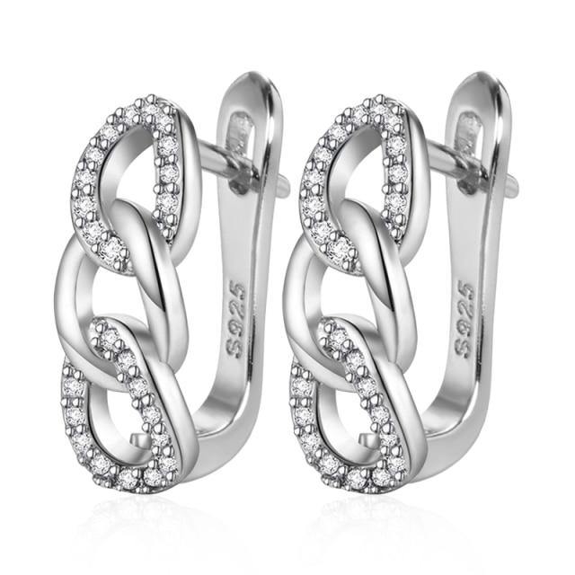 8 Shape Classic AAA+ Cubic Zirconia Gold Silver Color Plated Earrings - The Jewellery Supermarket