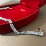 925 Sterling Silver 2*4mm Simulated Diamond Strand Fine Jewellery Bracelet - The Jewellery Supermarket