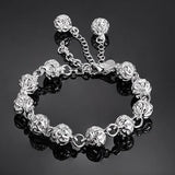 925 Sterling Silver Colour Noble Top Pretty Fashion Nice Ball Bracelet - The Jewellery Supermarket