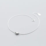 925 Sterling Silver Minimalist Romantic Shiny Heart Bracelet- Wholesale Prices by Jewellery Supermarket