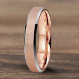 Matte Finish Beveled Edge Black Gold 4/6/8/10/12mm Tungsten Carbide Rings