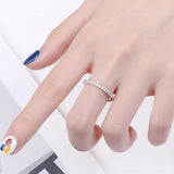 Charming White Gold Plated Moissanite Diamonds Sterling Silver Engagement Wedding Eternity Rings for Women
