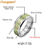 Celtic Dragon Luminous Glow 6/8mm Tungsten Carbide Comfort Fit Rings for Men Women