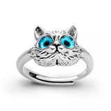 New Vivid Cute Silver Color Kitty Cat Open Rings For Women and  Girls - New Fashion Adjustable Jewellery Gifts Rings