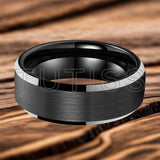 Matte Finish Beveled Edge Black Gold 4/6/8/10/12mm Tungsten Carbide Rings