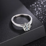 Classic 1/2/3ct VVS1 D Colour Moissanite Diamond Solitaire Rings for Women Silver Engagement Wedding Jewellery