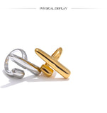 18K Gold Plated Distinctive Adjustable Stainless Steel Geometric Chic Charm Ring