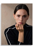 18K Gold Plated Distinctive Stainless Steel Metal Four Finger Stacking Trendy Unusual Ring