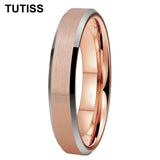 Matte Finish Beveled Edge Black Gold 4/6/8/10/12mm Tungsten Carbide Rings