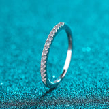 Charming White Gold Plated Moissanite Diamonds Sterling Silver Engagement Wedding Eternity Rings for Women