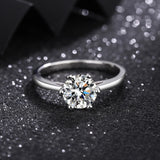 Classic 1/2/3ct VVS1 D Colour Moissanite Diamond Solitaire Rings for Women Silver Engagement Wedding Jewellery
