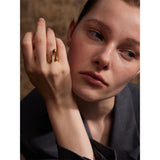 18K Gold Plated Stainless Steel Metal U Shape Fashion Minimalist Adjustable Ring