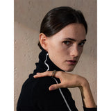 18K Gold Plated Distinctive Stainless Steel Metal Four Finger Stacking Trendy Unusual Ring